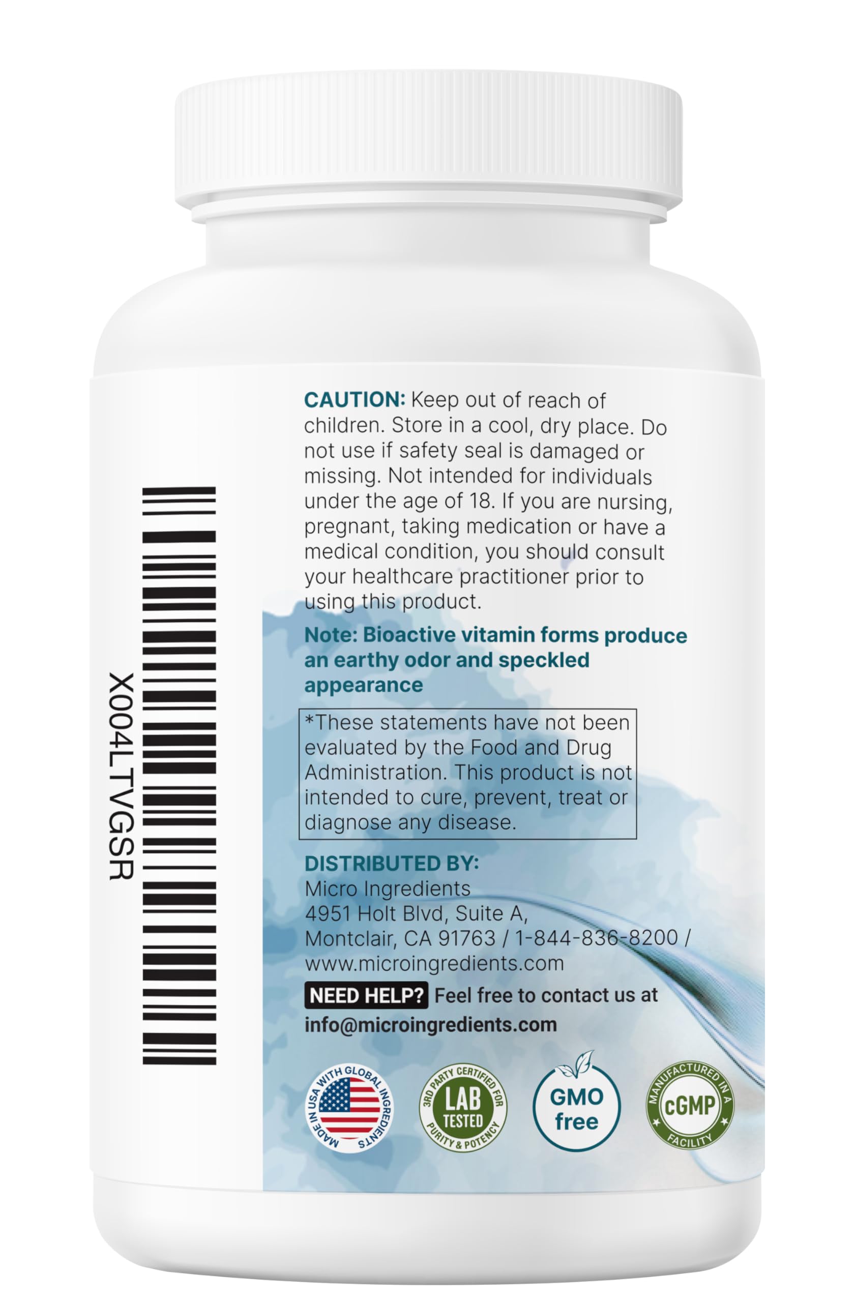 Micro Ingredients ingredient list flatlay emphasizing non-GMO, filler-free formula