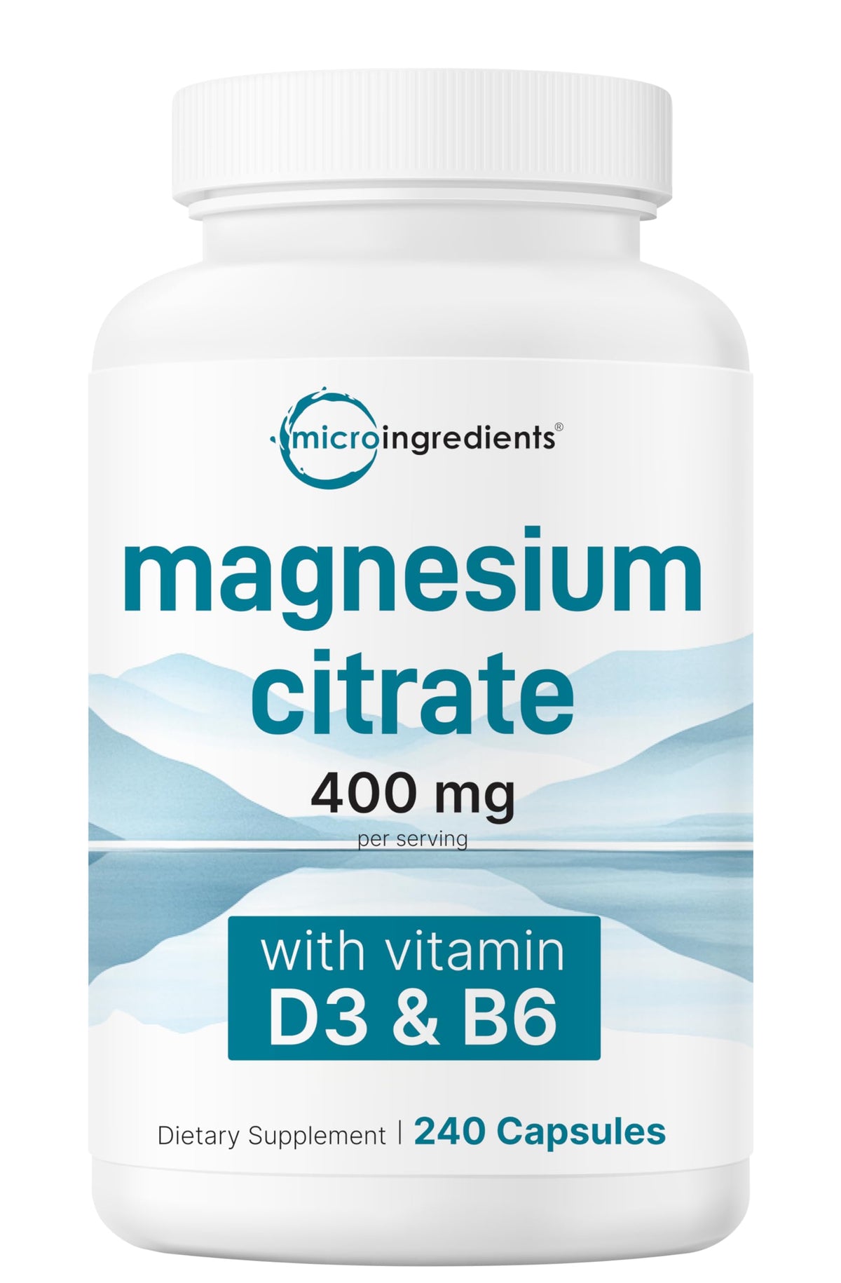 Bottle of Micro Ingredients magnesium citrate 400mg 240 capsules