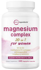 Micro Ingredients bottle front view showing label and 240 vegetarian capsules for convenient long supply
