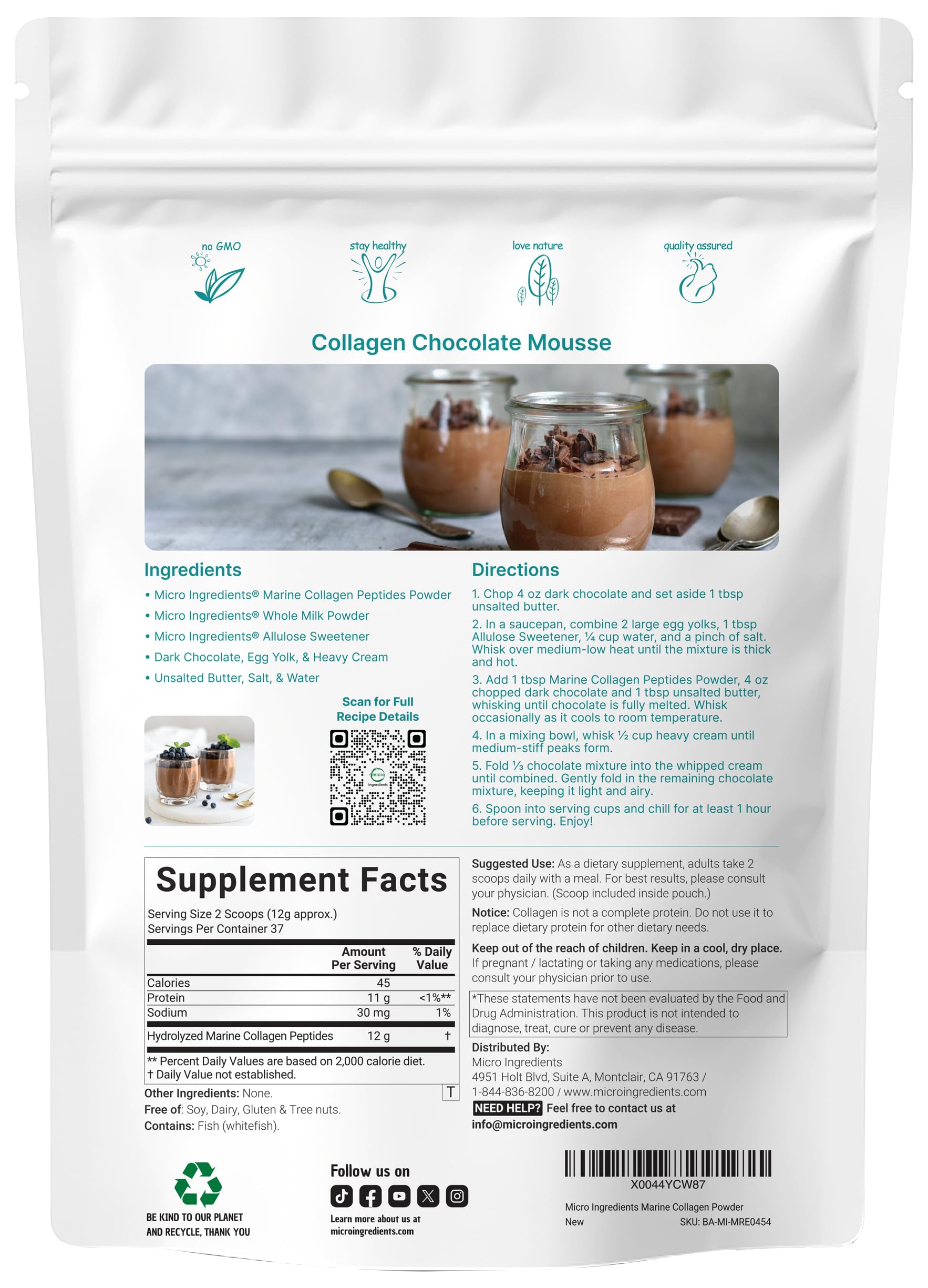 Packaging back showing product benefits and notes