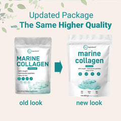 Net weight label on Micro Ingredients Marine Collagen Peptides Powder 1 lb