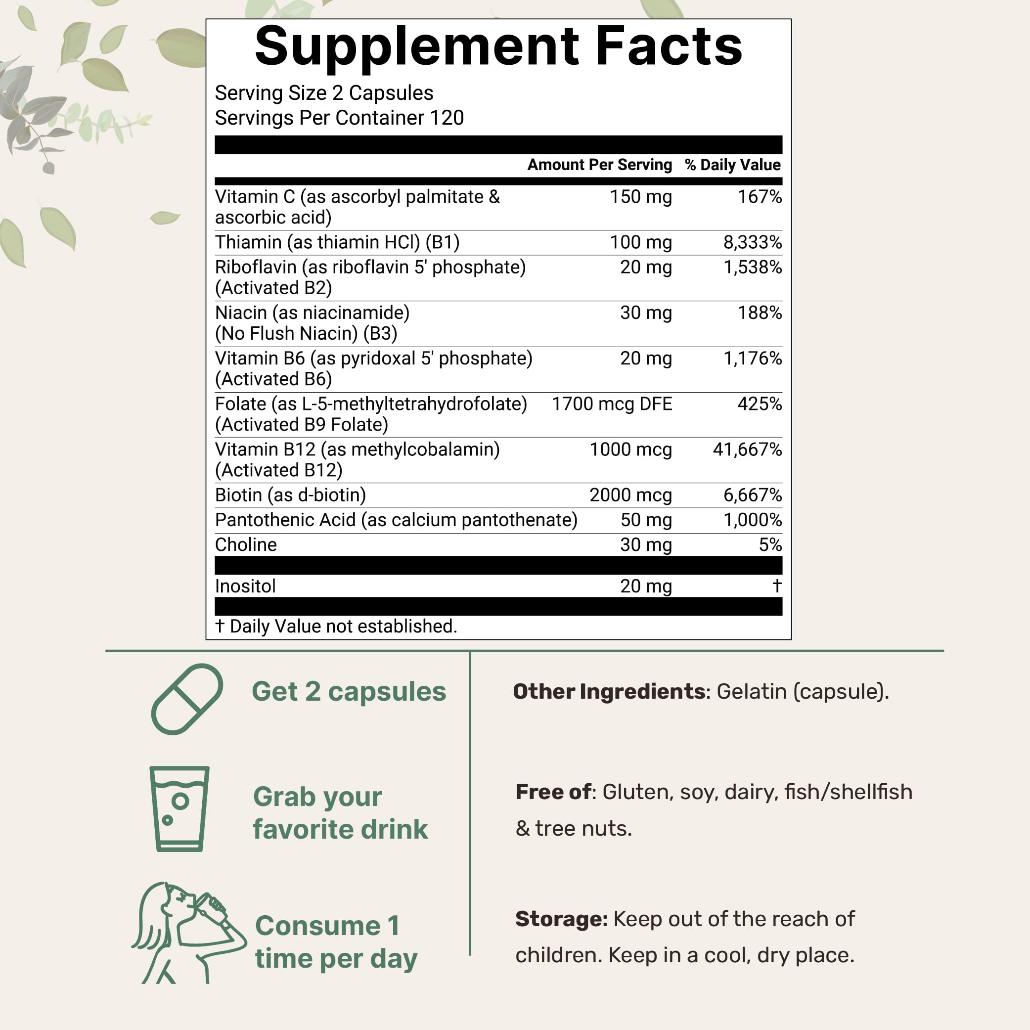 Close-up of product label highlighting 11-in-1 formula
