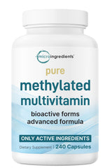 Front view of Micro Ingredients Pure Methylated Multivitamin bottle