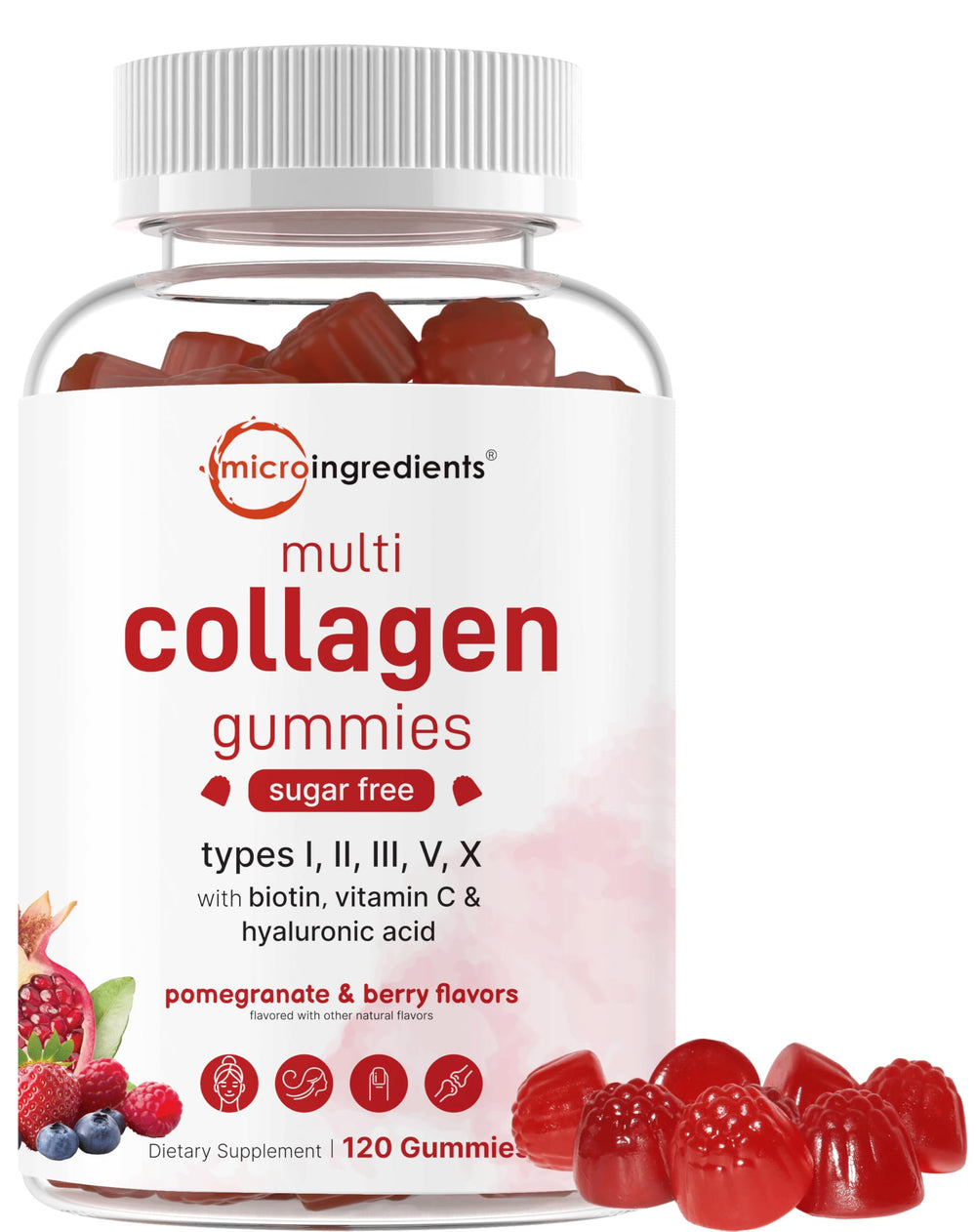 Micro Ingredients Multi Collagen Gummies bottle front label