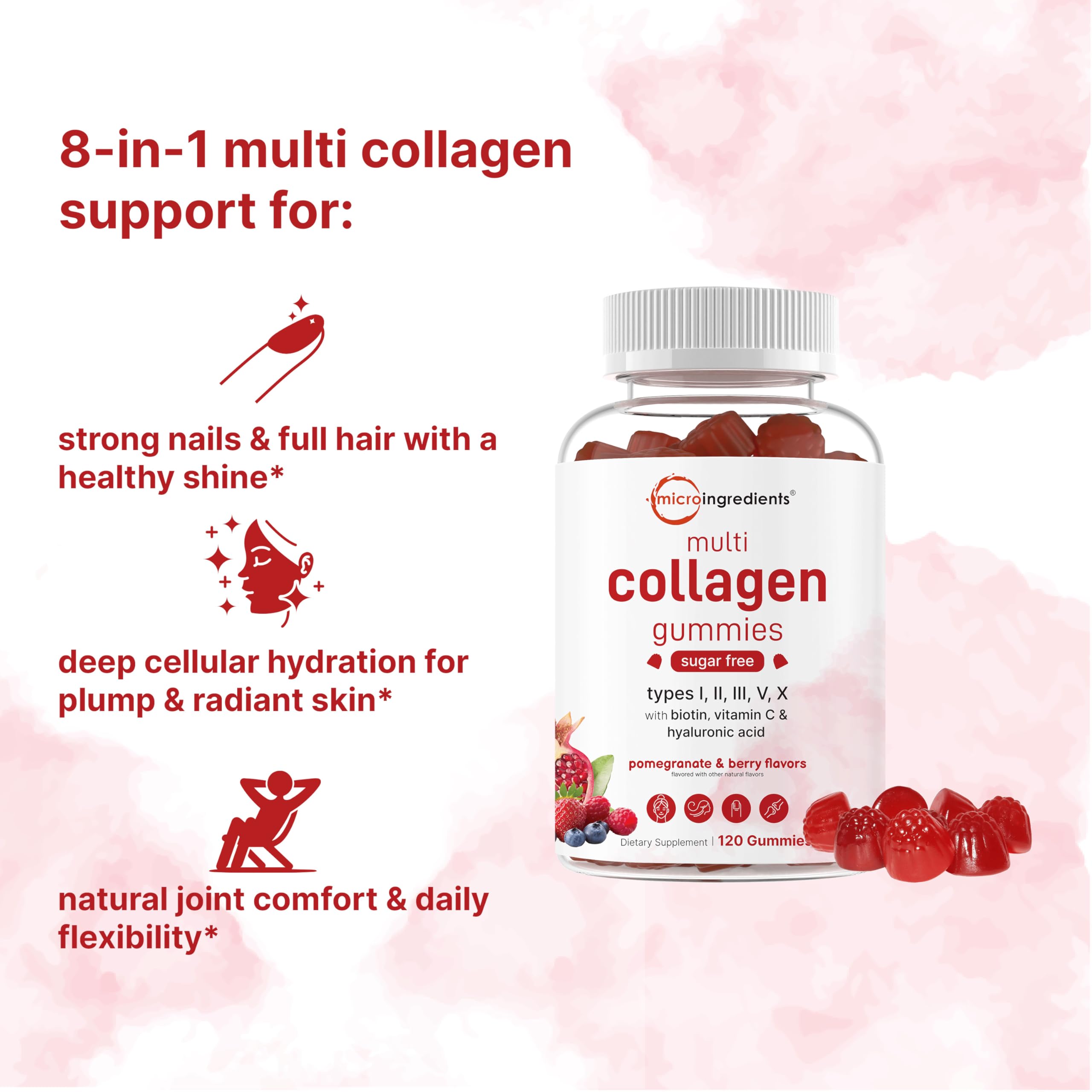 Chewable collagen gummies texture close-up