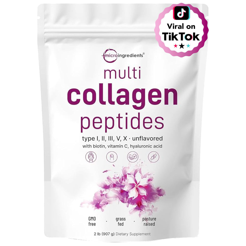 Micro Ingredients Multi Collagen Peptides Powder 2lb, unflavored packaging