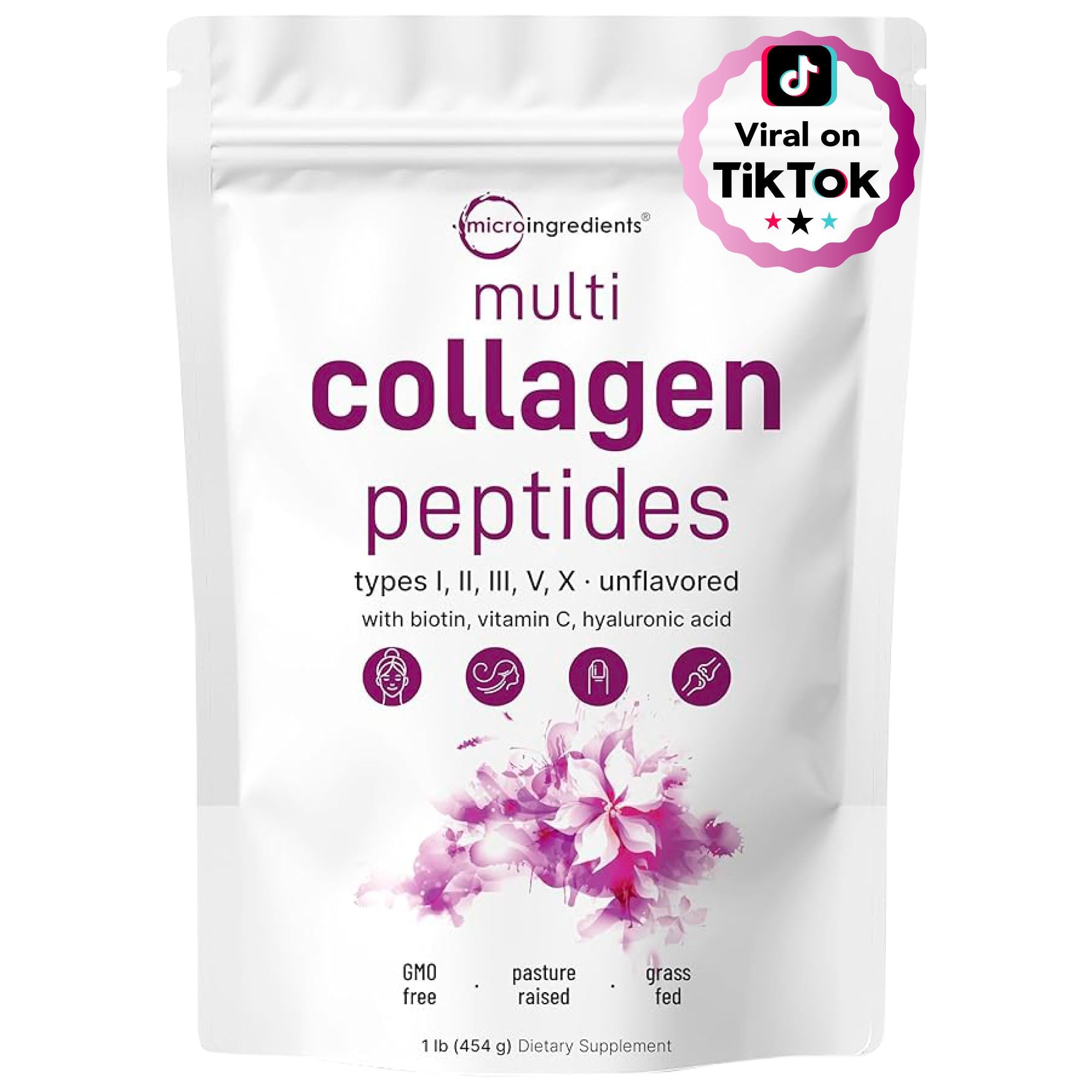Micro Ingredients multi collagen powder bottle ideal for daily beverage mixing