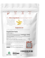 Back view of Micro Ingredients odorless garlic bottle showing label