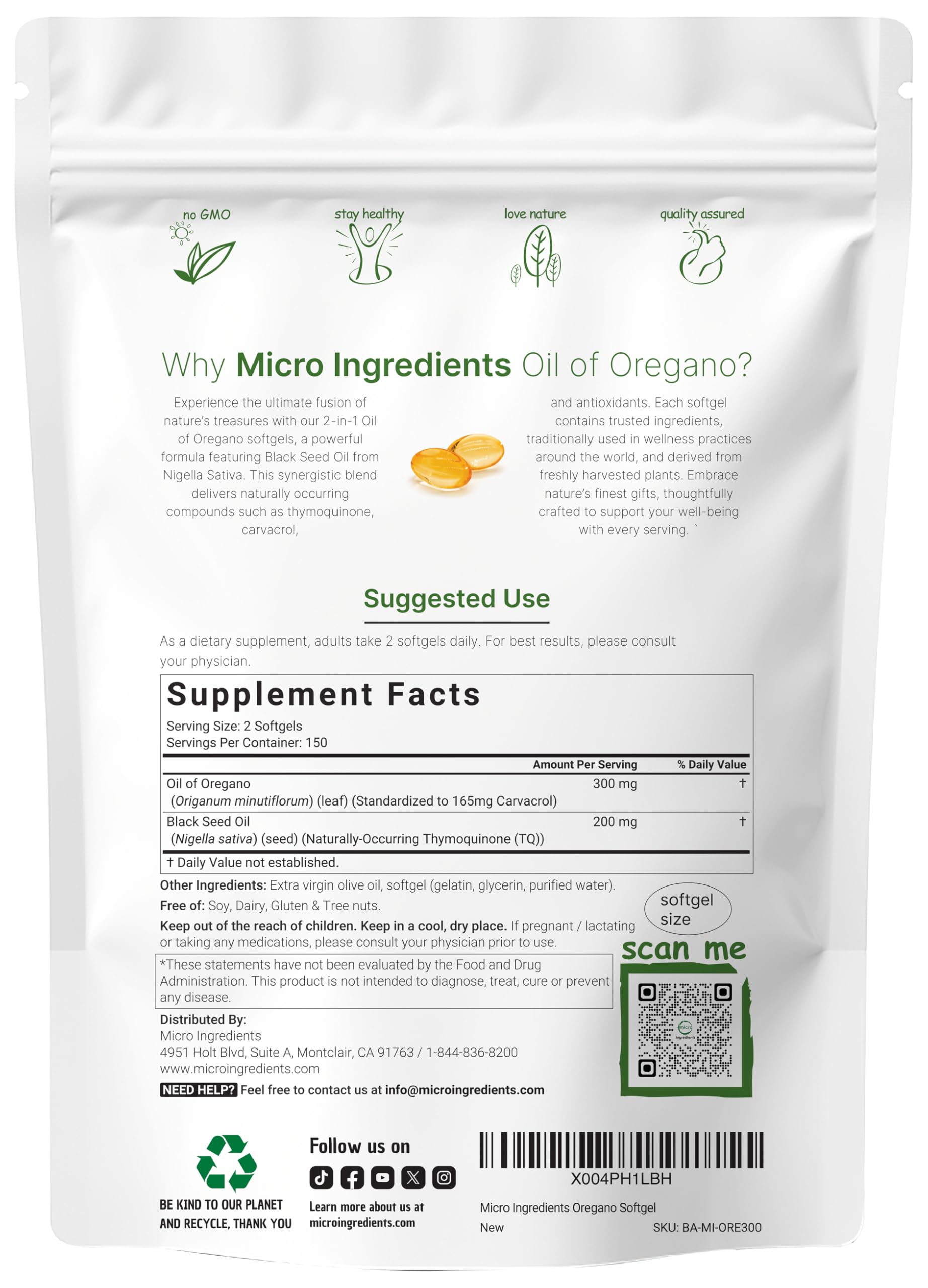 2-in-1 formulation of Oil of Oregano with Black Seed Oil