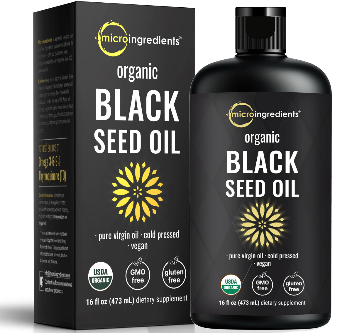 Micro Ingredients Organic Black Seed Oil 16 oz bottle