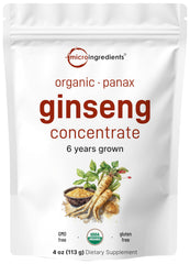 Front view of Micro Ingredients Organic Korean Ginseng Root 200:1 Powder 4 oz