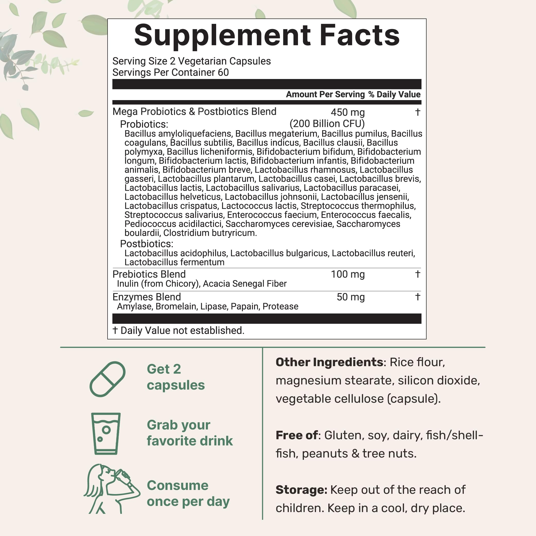 Bottle highlighting 40 probiotic strains