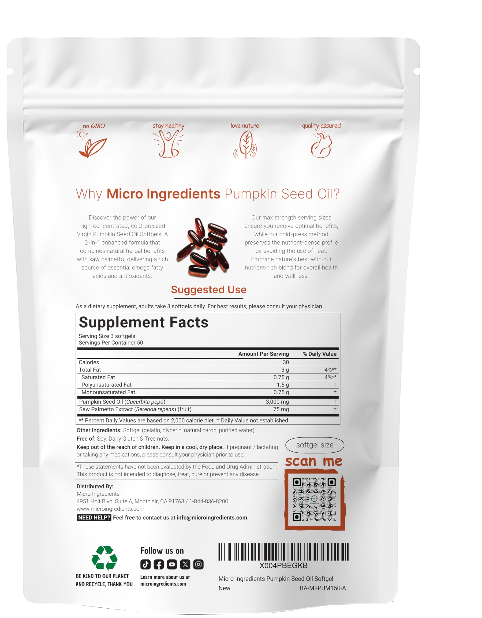 Close-up of three golden pumpkin seed oil softgels