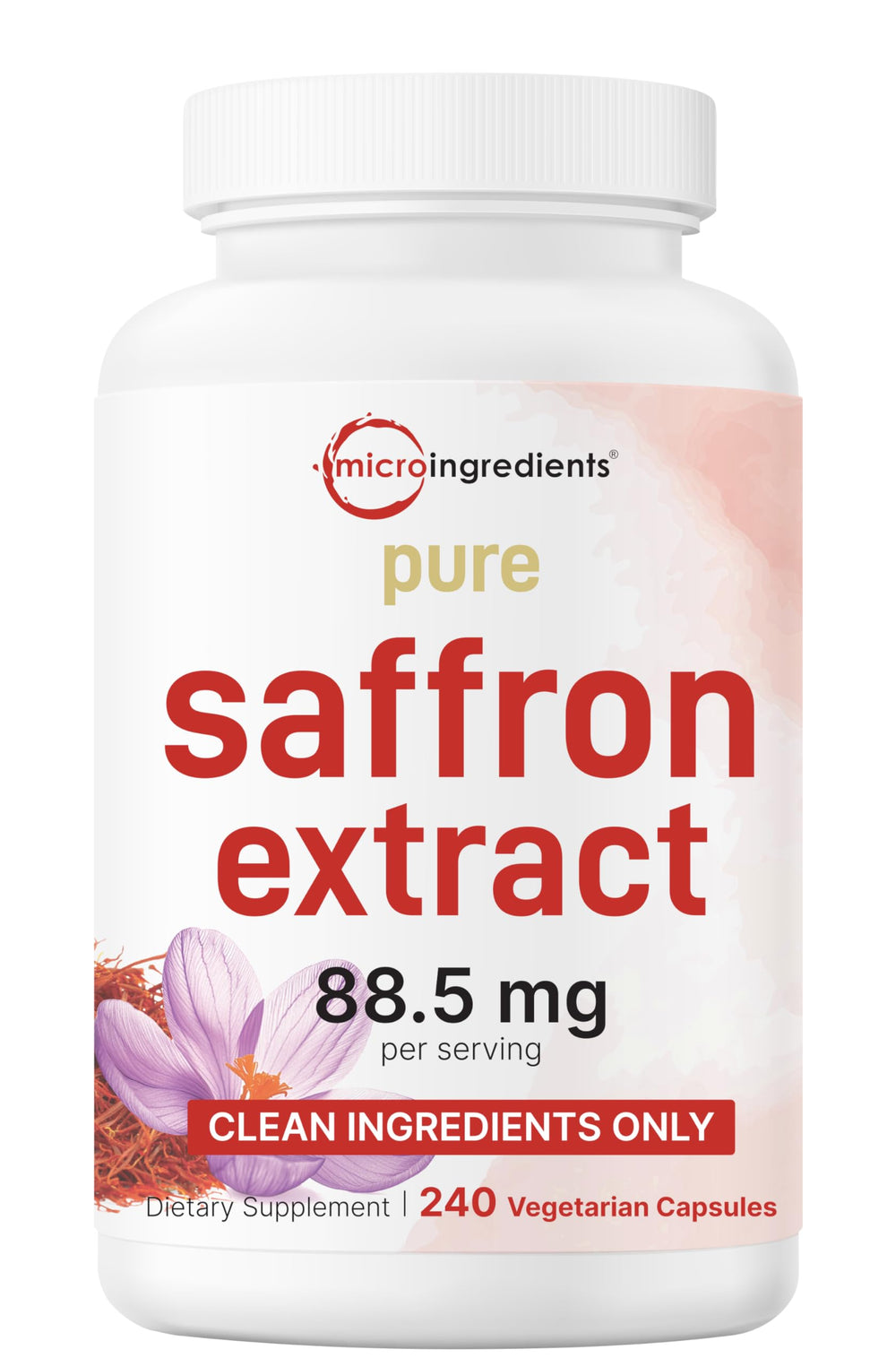 Bottle of Micro Ingredients Pure Saffron Extract 240 veggie capsules