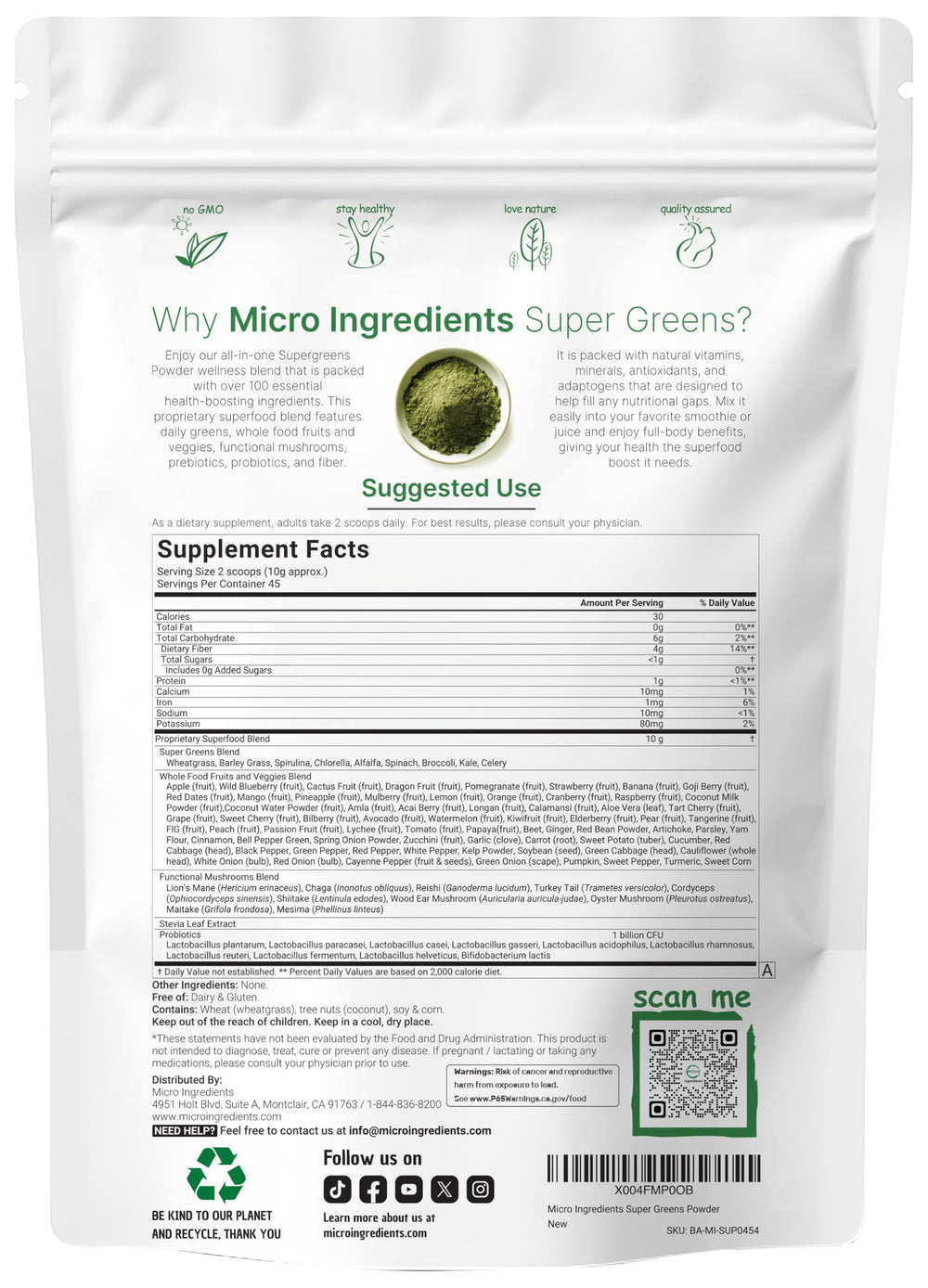 Close-up of the 1lb pouch label and branding