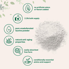 1 kg (2.2 lb) pouch of Taurine powder packaging