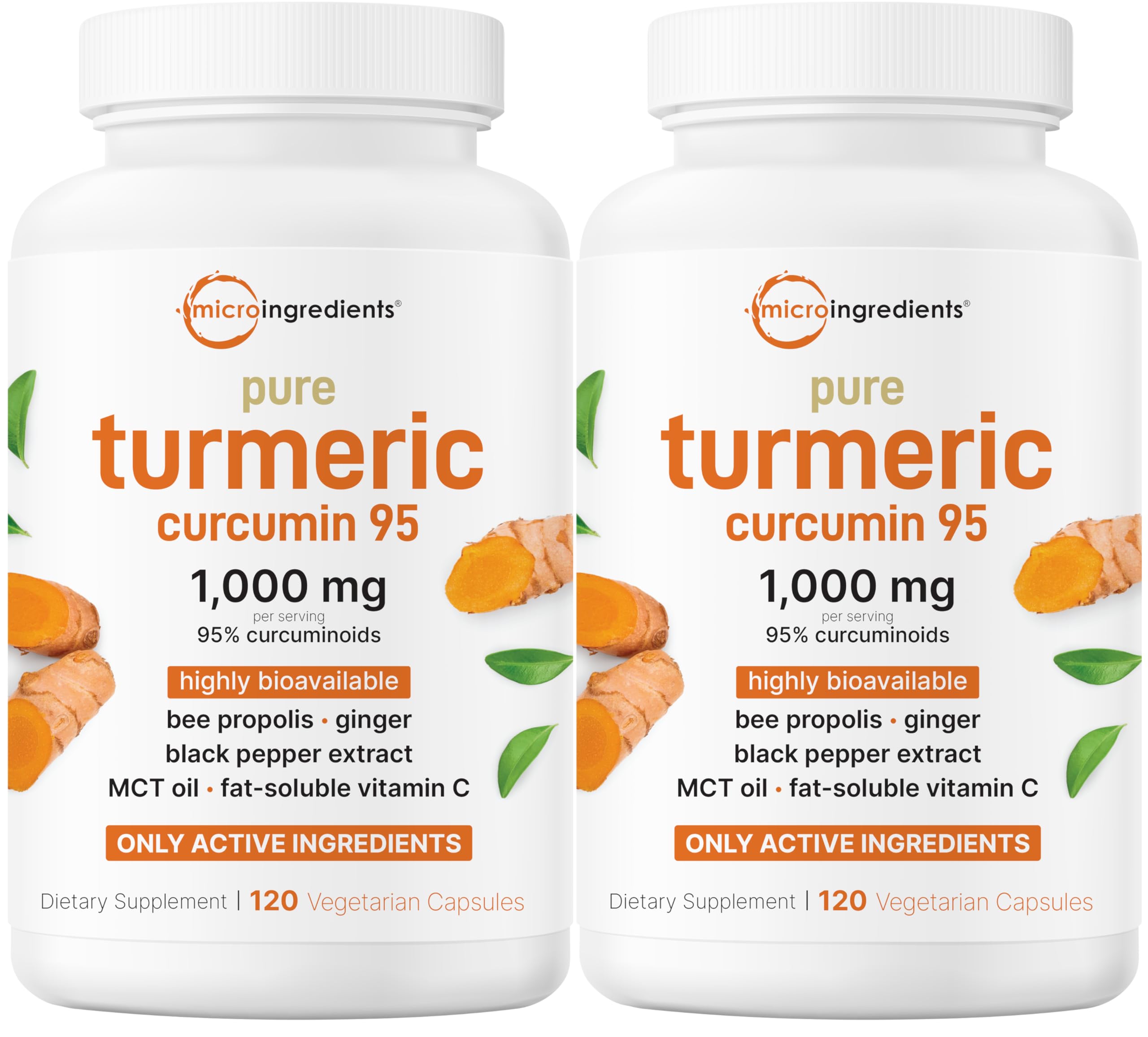 Bottle of Micro Ingredients Turmeric Curcumin 1000mg 240 veggie capsules