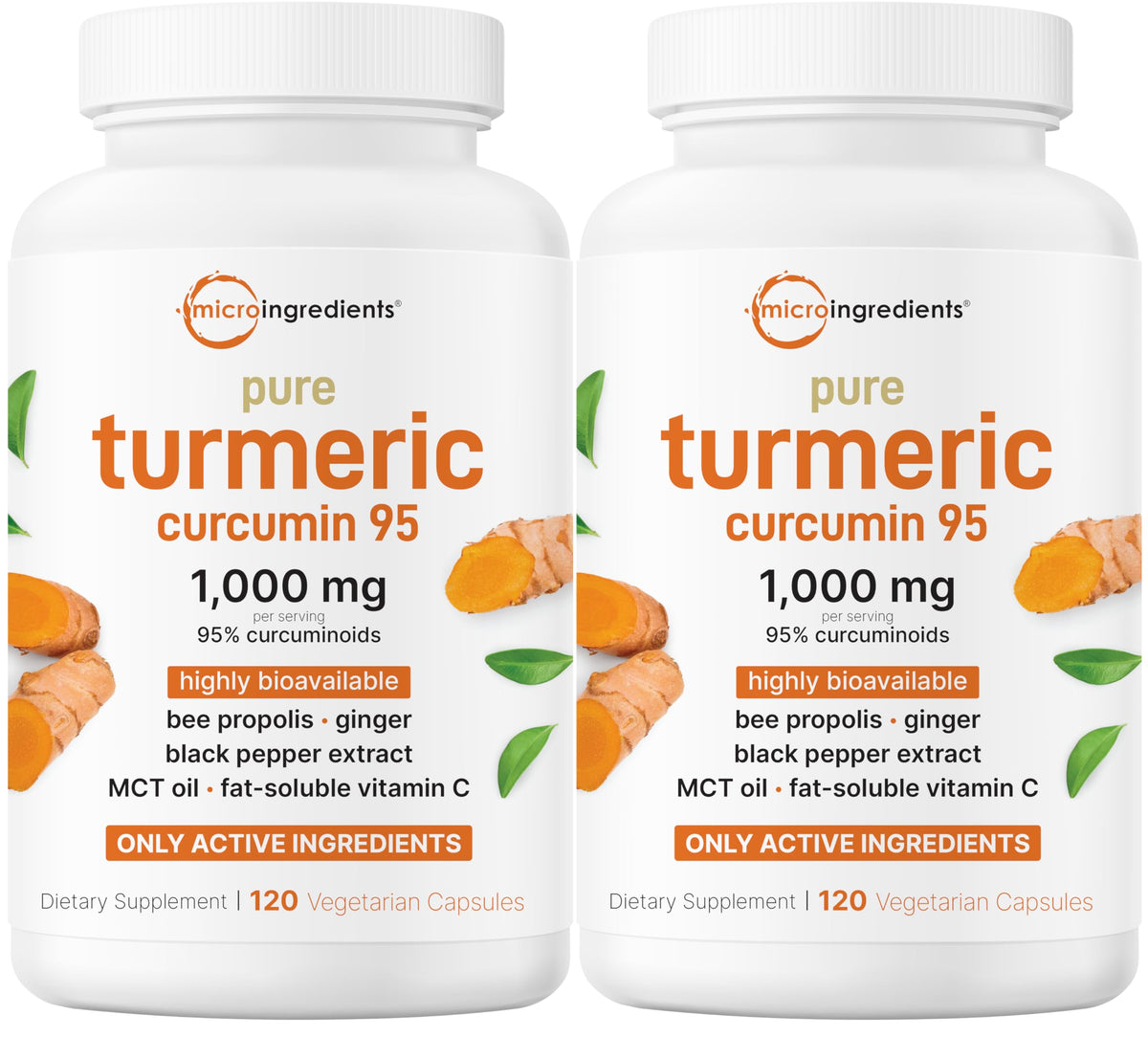 Bottle of Micro Ingredients Turmeric Curcumin 1000mg 240 veggie capsules