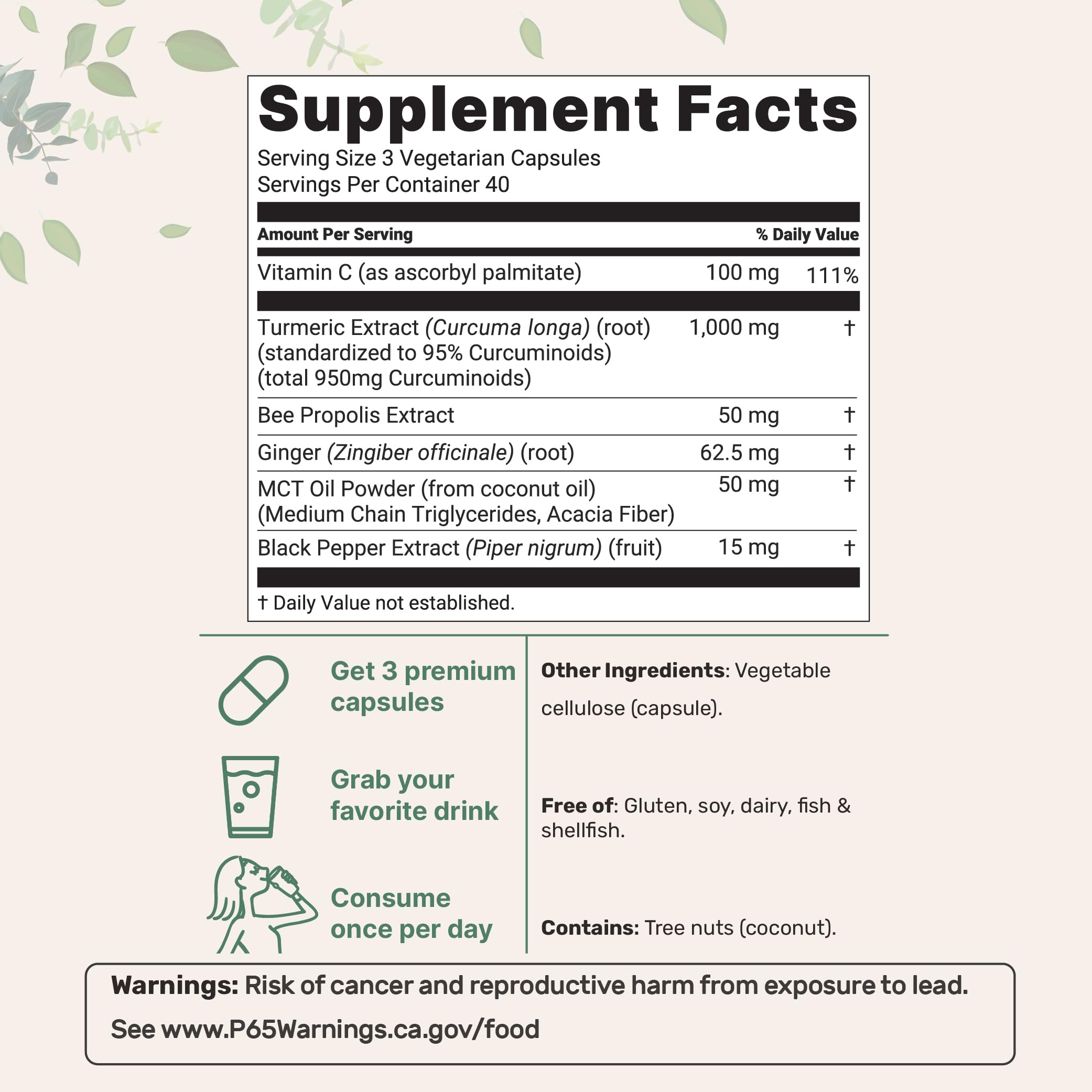 Close up of Micro Ingredients turmeric curcumin capsules designed for daily joint comfort.