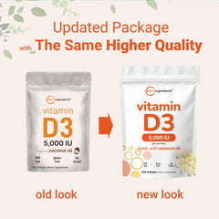 Pouch packaging showing 500 softgels of Micro Ingredients Vitamin D3