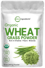 Organic Wheat Grass Powder 16 oz US Grown Whole-Leaf