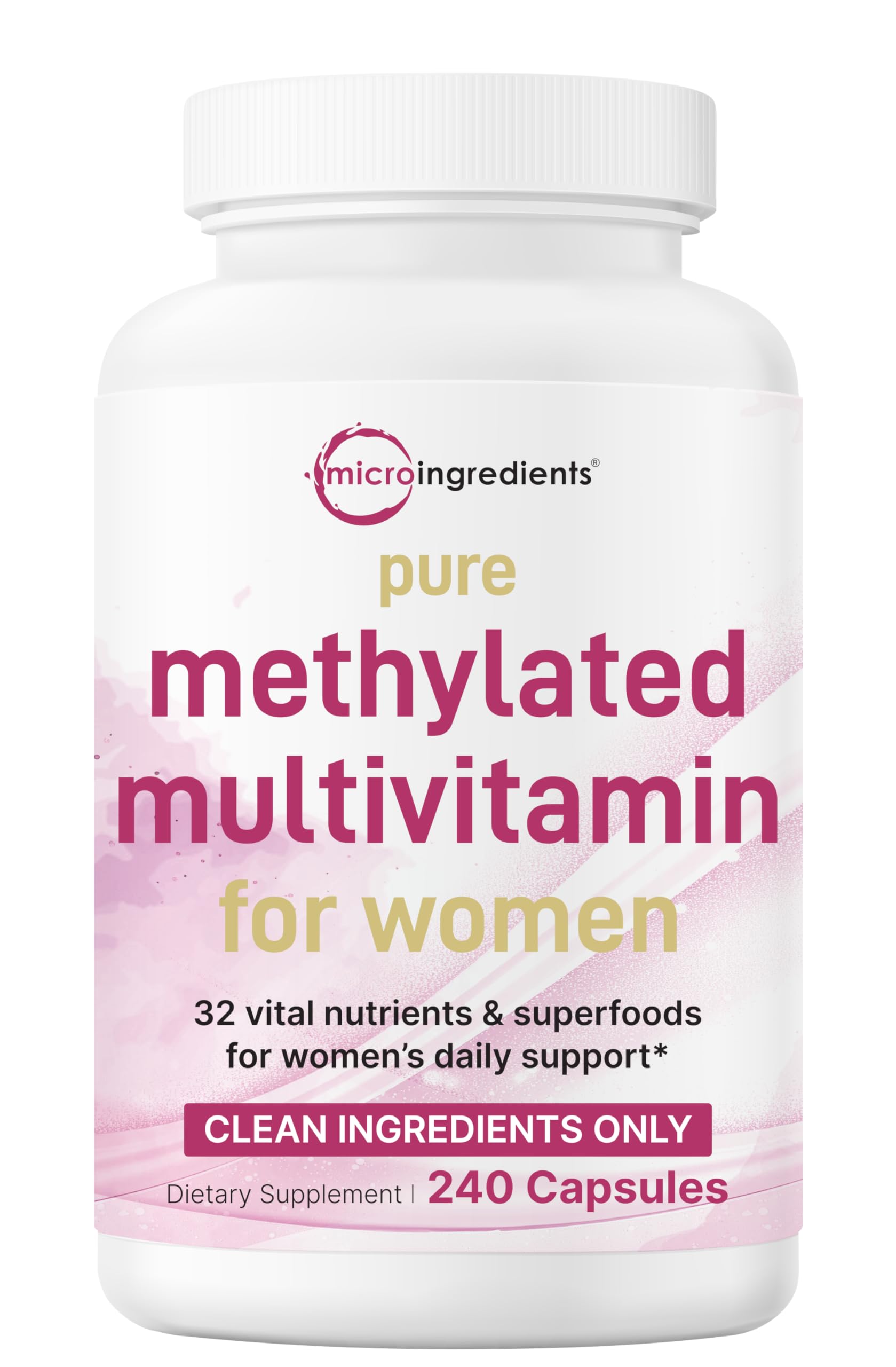 Bottle of Micro Ingredients Pure Methylated Multivitamin for Women
