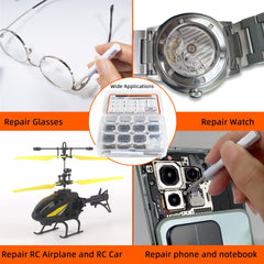 11 sizes of nickel-plated micro eyeglass screws for repair