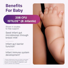 Infographic illustrating infant gut microbiome development