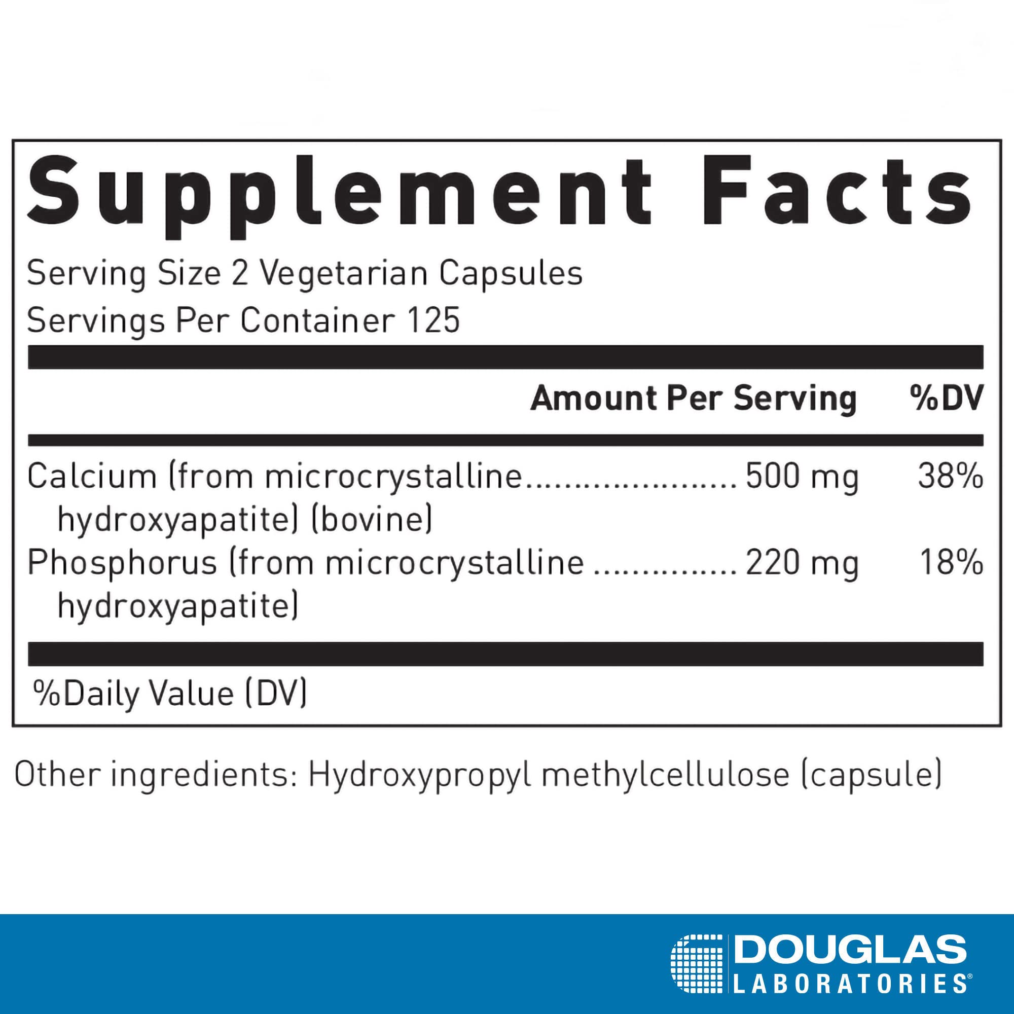Close-up of microcrystalline hydroxyapatite calcium supplement