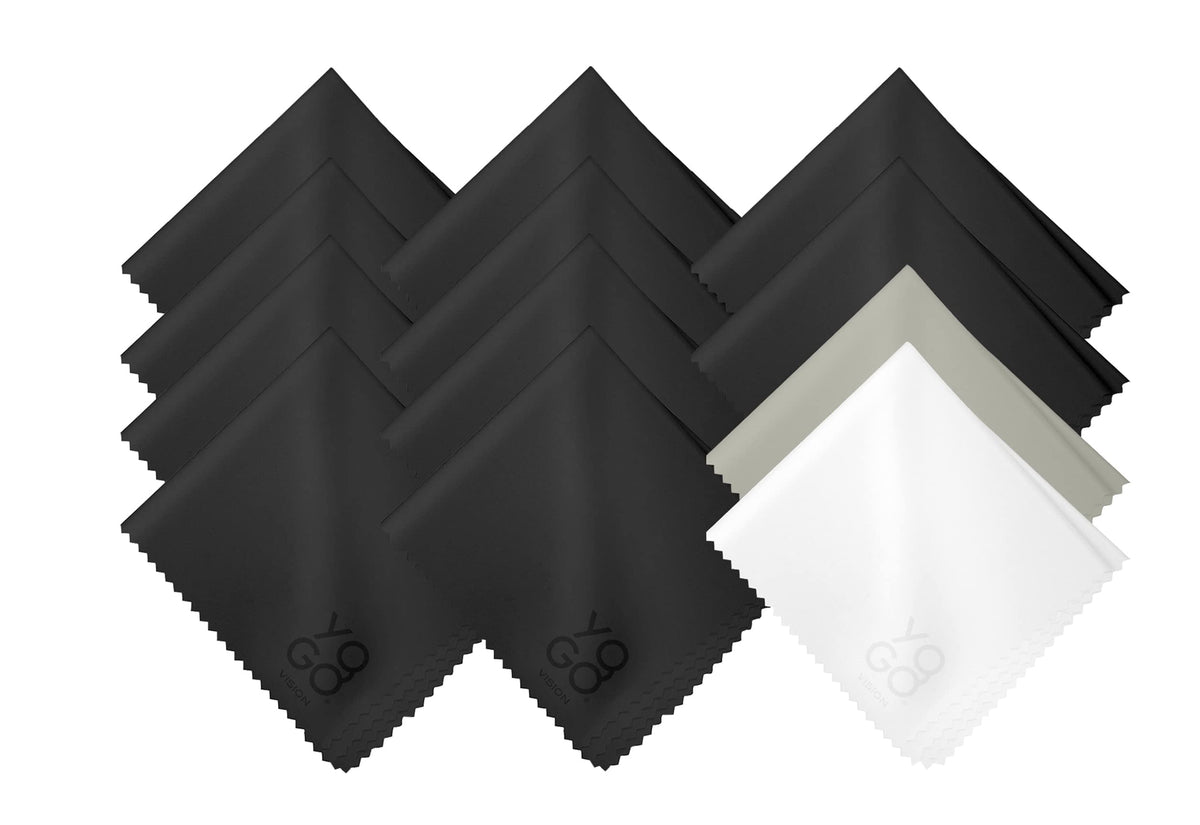 12-pack microfiber cleaning cloths for eyeglasses