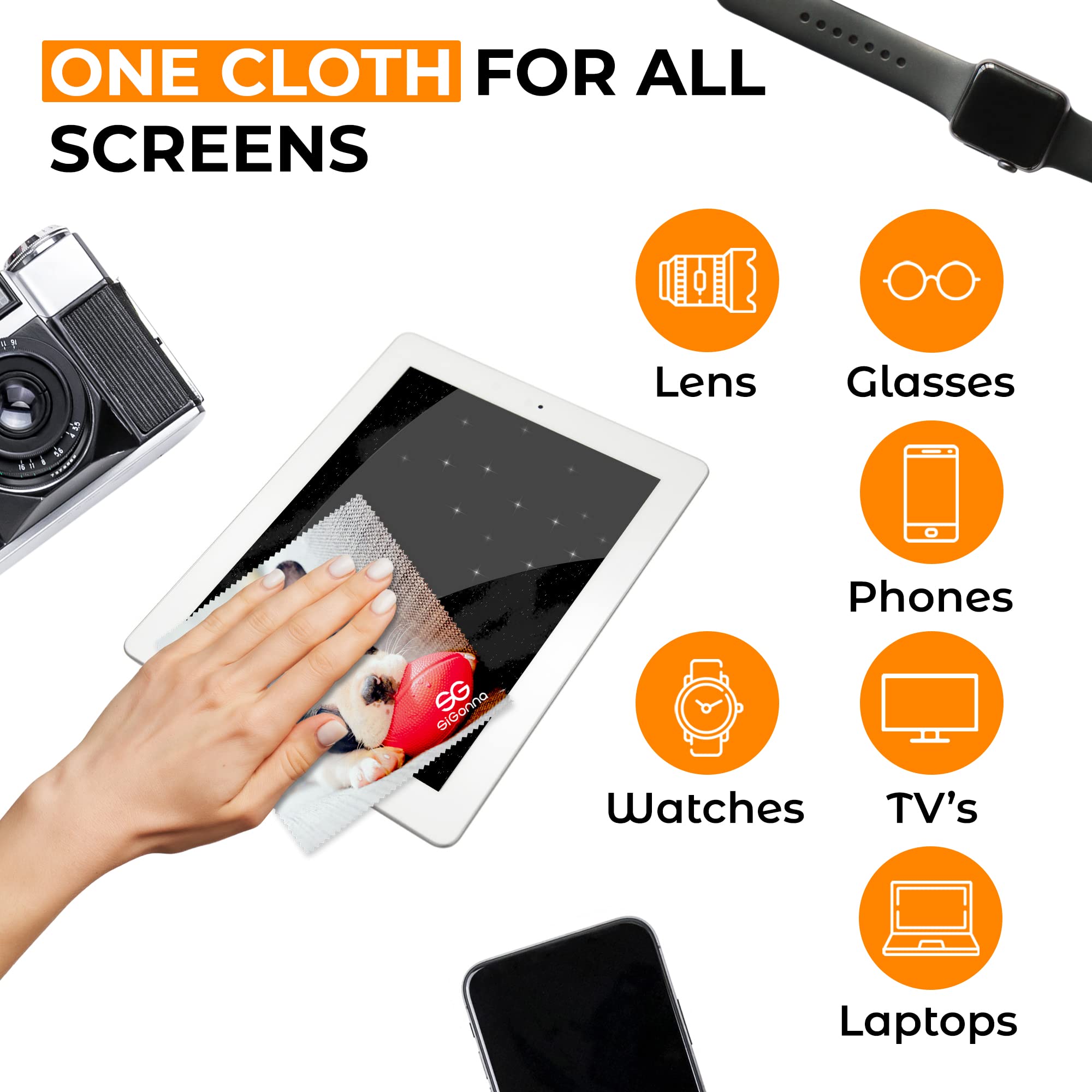 Travel-friendly glasses cleaning cloths in a flat lay arrangement