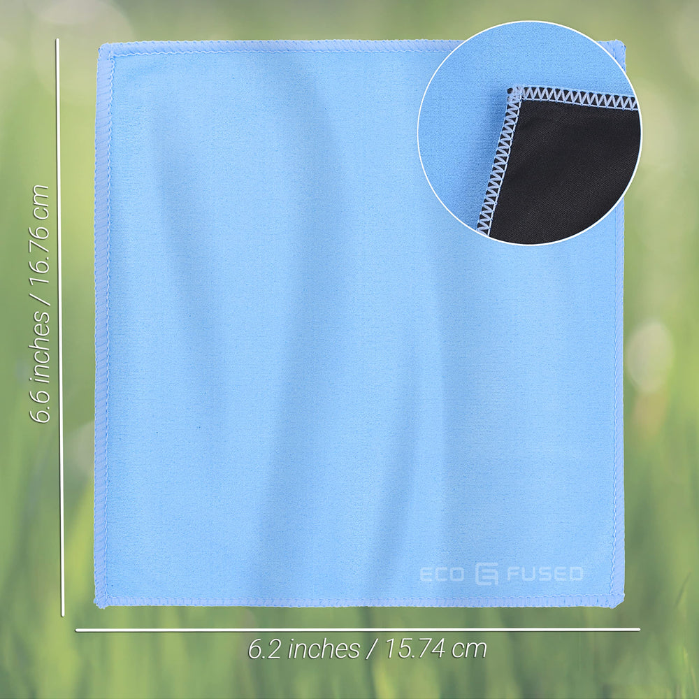 Cloth close-up highlighting microfiber texture on black side