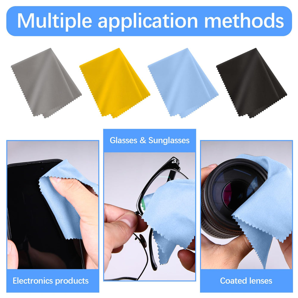 Multi-color bulk pack of microfiber cleaning cloths