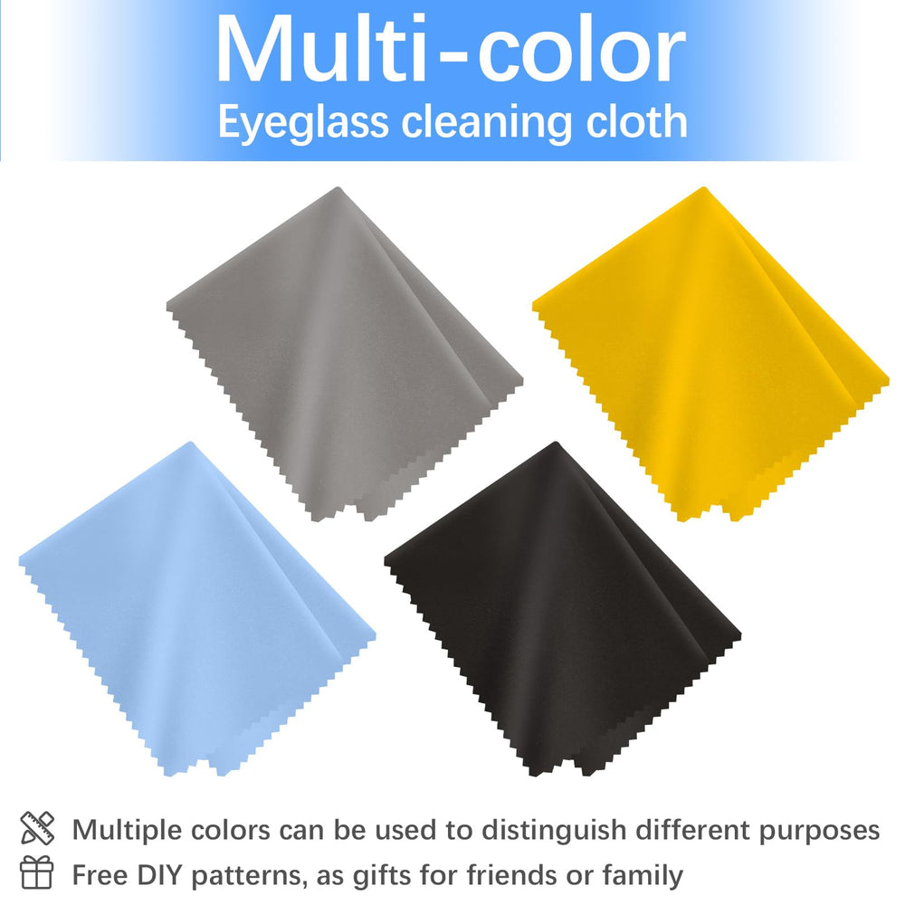 Cloths being used to clean eyeglasses and screens