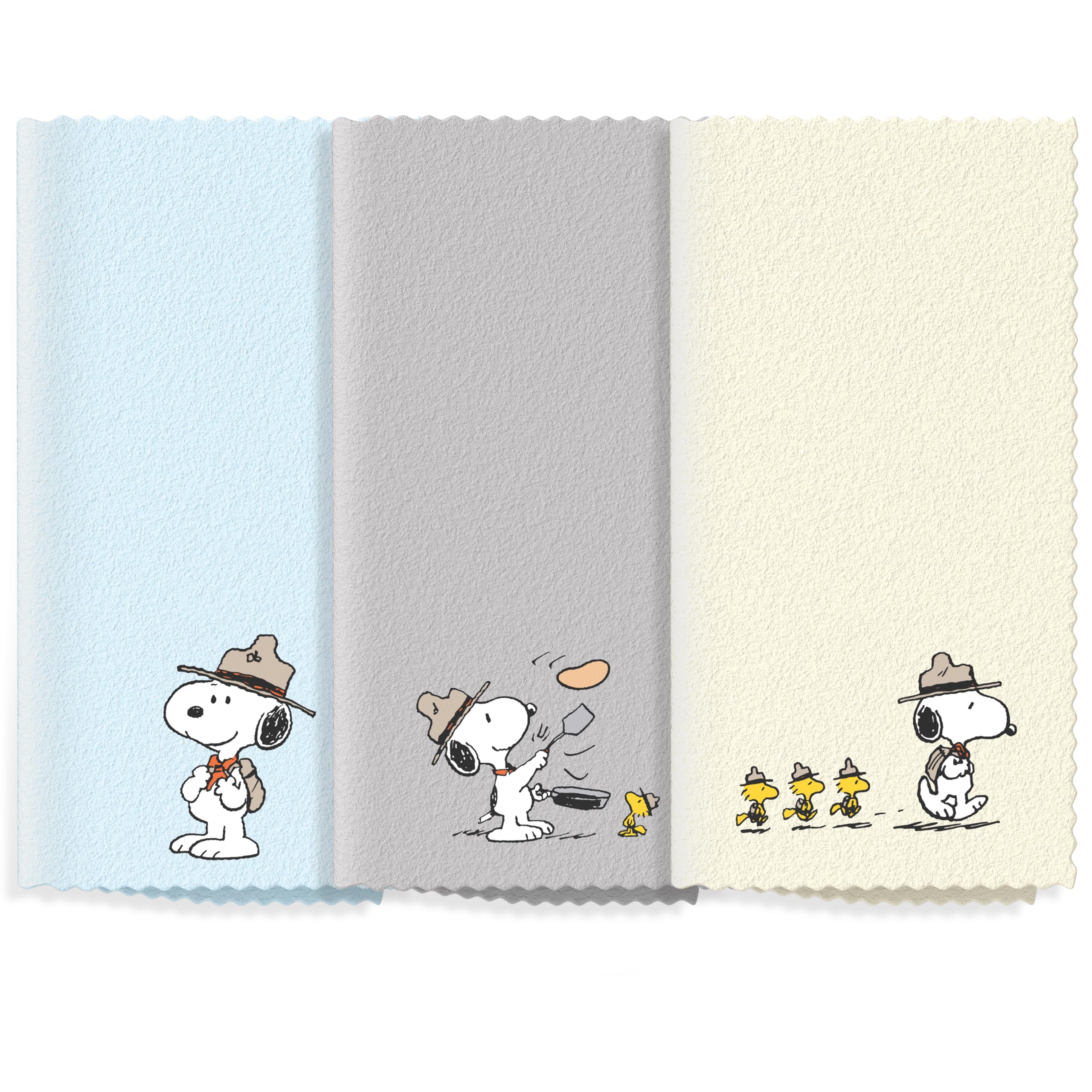 Snoopy microfiber cleaning cloth for glasses and screens – 3 pack, front view