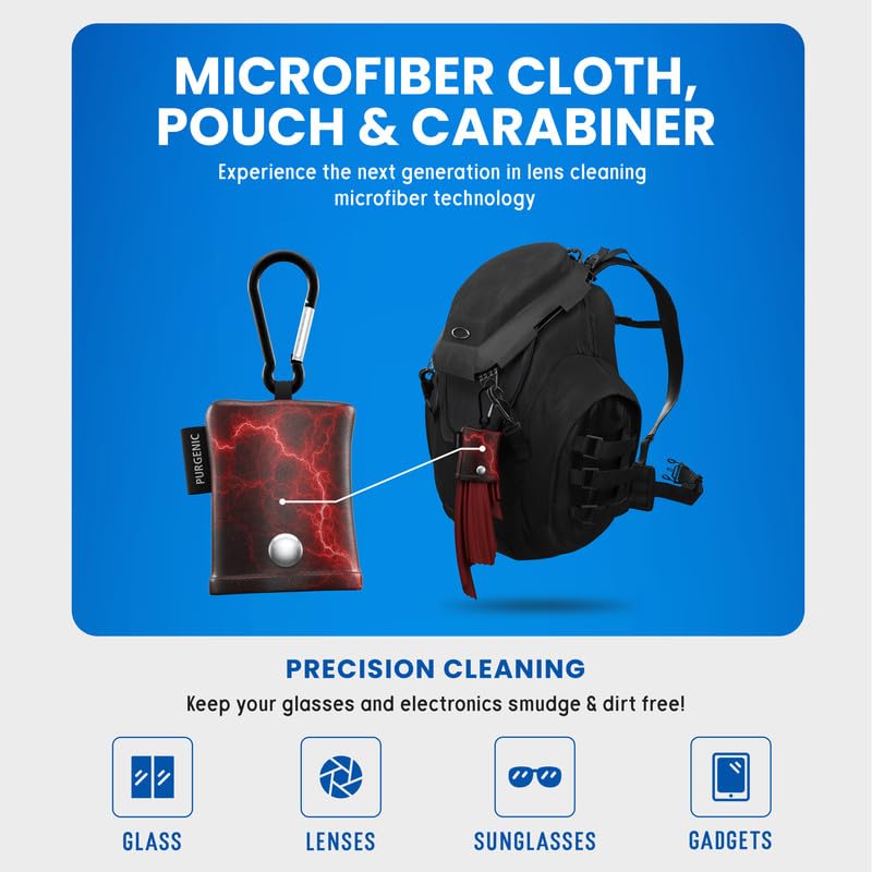 Anti-static clip-on cleaner with carabiner for travel