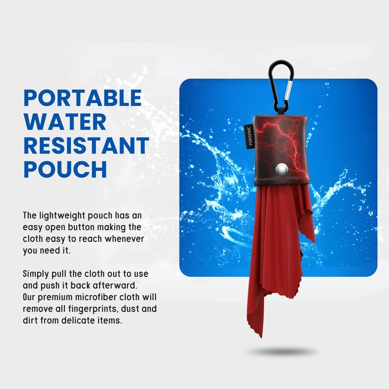 Travel-friendly microfiber cleaning cloth set with pouch