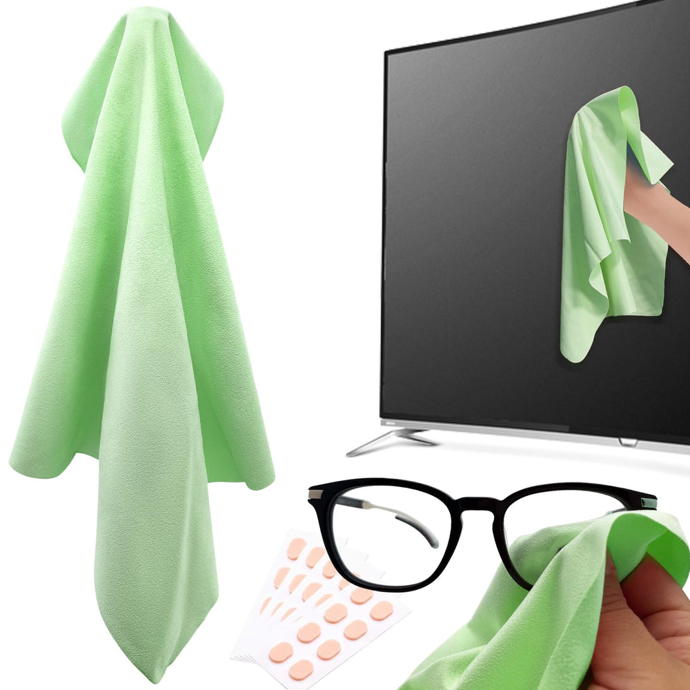 Microfiber cleaning cloth and sponge nose pad cushions kit in green