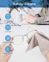 Microfiber cloth cleaning glasses
