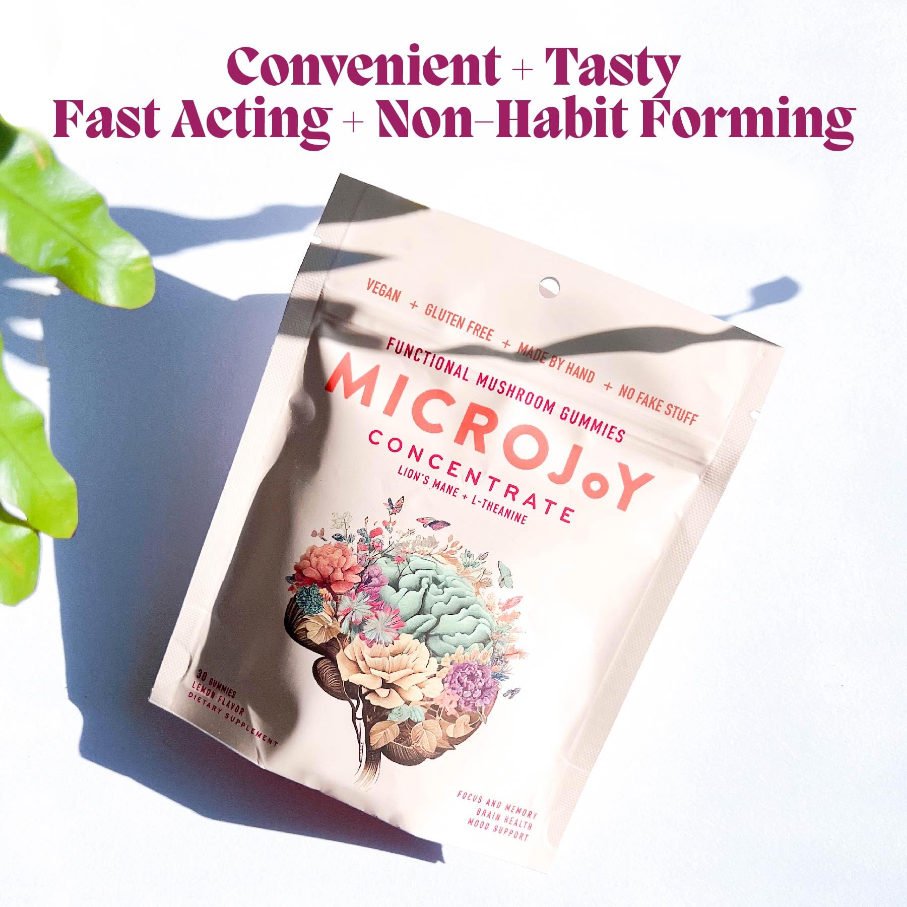 Nutrition facts panel for Microjoy Concentrate Gummies