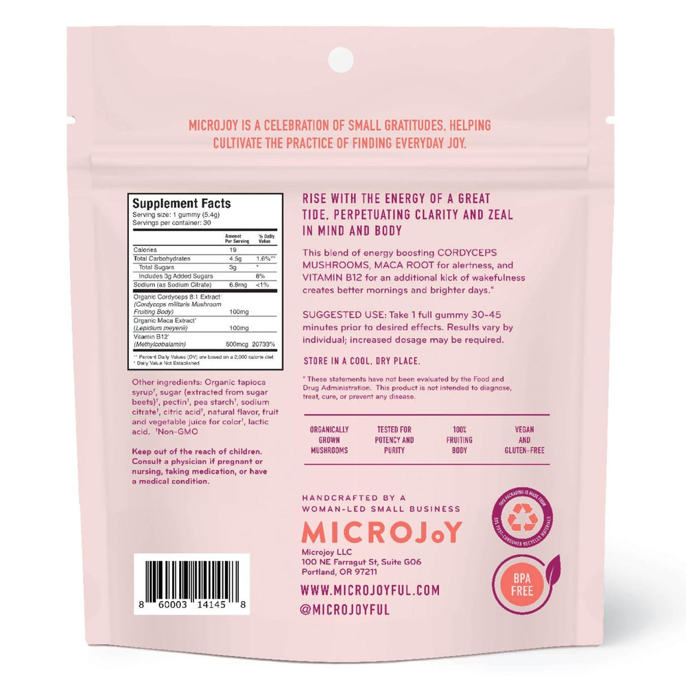 Nutrition facts and 30 servings per pouch on label