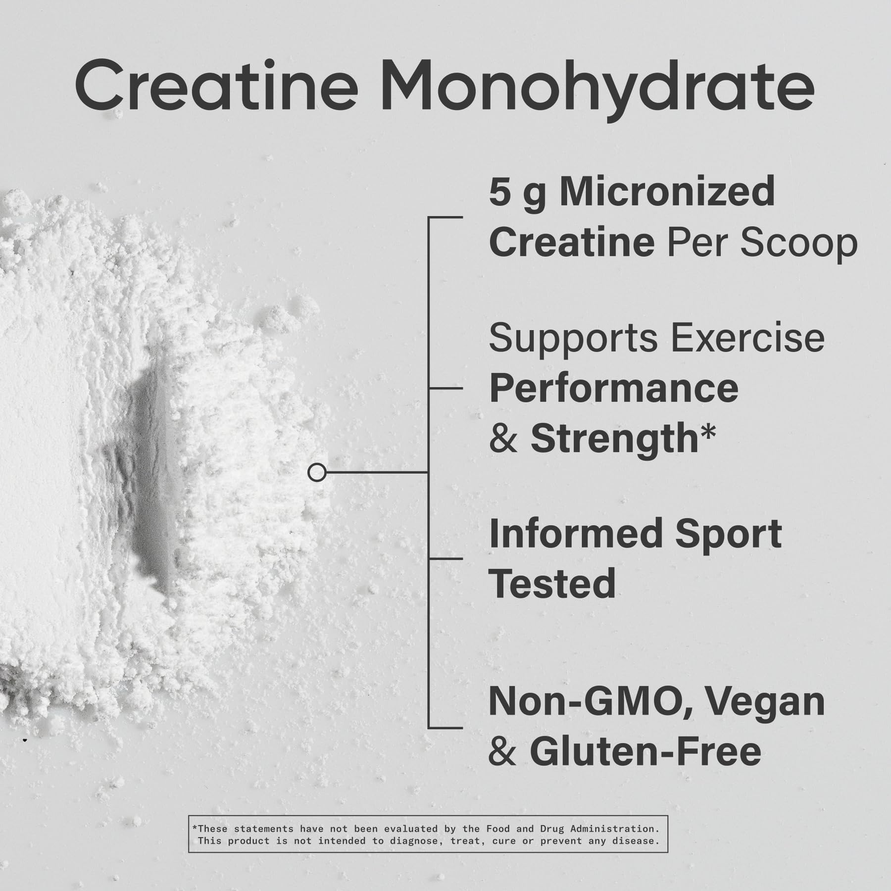 Micronized creatine monohydrate powder texture