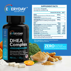 Close-up of DHEA and pregnenolone capsules