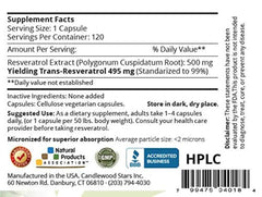 Micronized trans-resveratrol 500 mg capsule