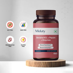 Gluten-free Non-GMO label on Miduty bottle