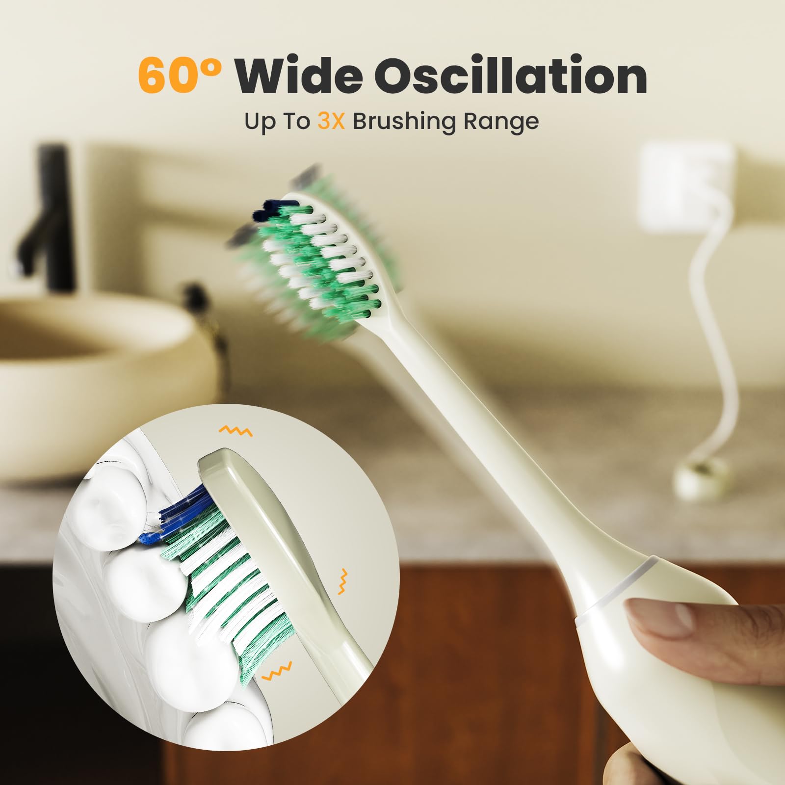 Close-up of 60° oscillation range on MIEUNUHH T3