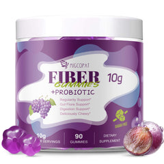 Migcopat 10G fiber gummies bottle with grape flavor label