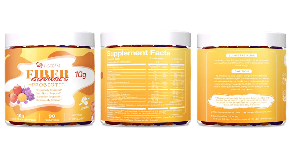 No sugar added badge on Migcopat packaging