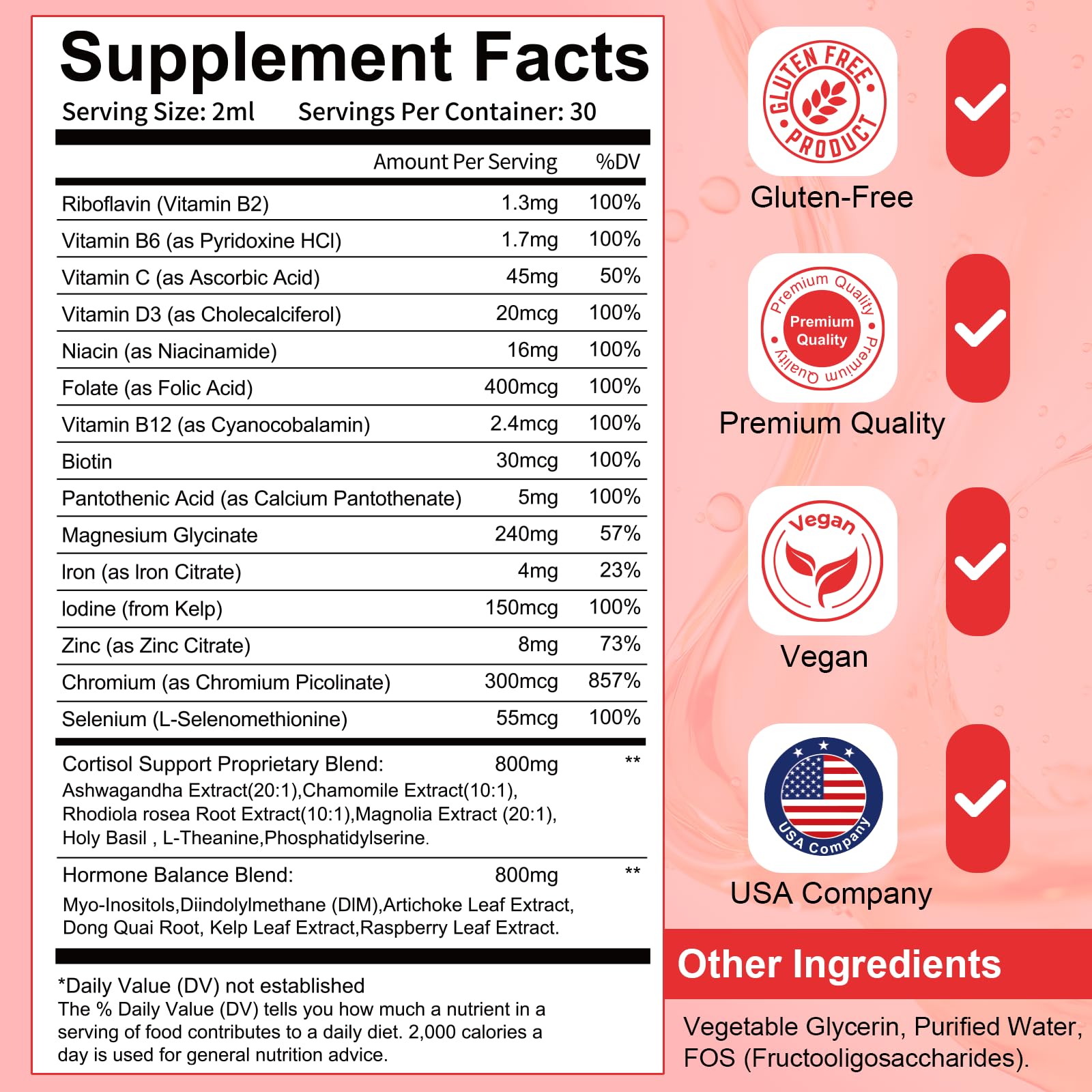 Probiotics and plant extracts in Migcopat endocrine drops