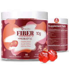 Migcopat Sugar-Free Fiber Gummies Apple Flavor bottles (pack of 2) front view